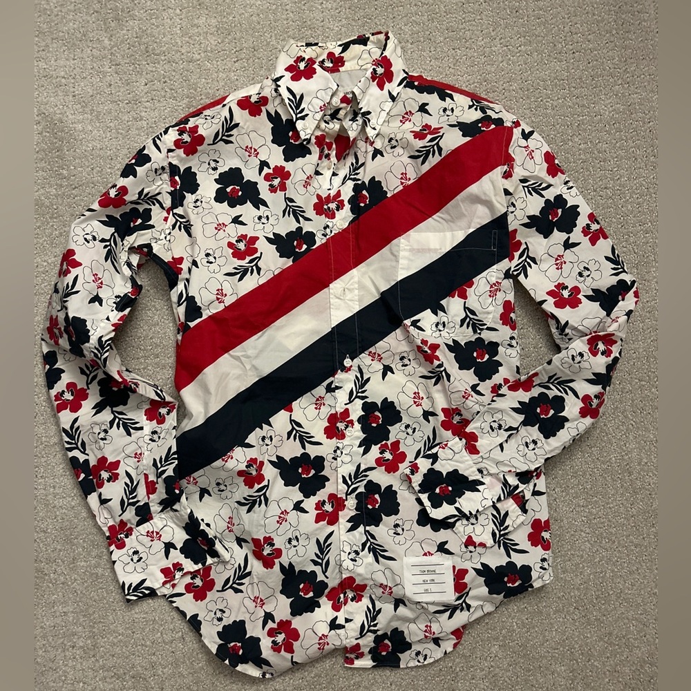Thom Browne Floral Printed Shirt